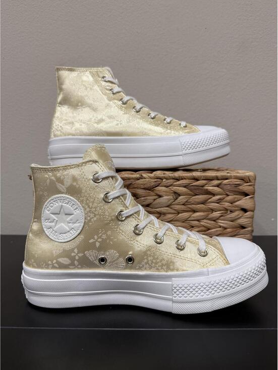 Converse Shoes - Size 7 - Converse Women’s Chuck Taylor All Star Lift Platform “Golden Butterfly”